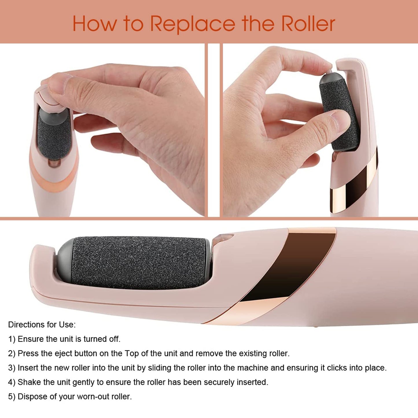 Flawless Pedi Electronic Pedicure Tool Cordless Rechargeable Callus Dead Skin Remover Polishing Wand with Roller Heads Flawless Pedi Electronic Pedicure Tool Callus Dead Skin Remover