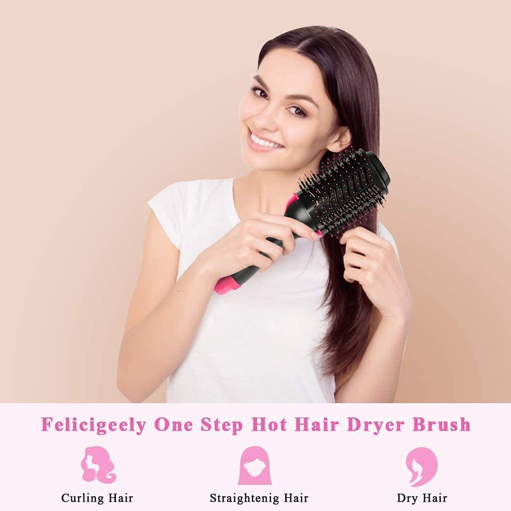 Professional 4-in-1 One-Step Hair Dryer & Volumizer Styler | Negative Ion Ceramic Hot Air Brush