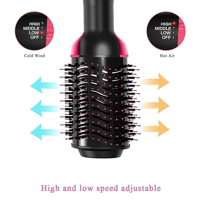 Professional 4-in-1 One-Step Hair Dryer & Volumizer Styler | Negative Ion Ceramic Hot Air Brush