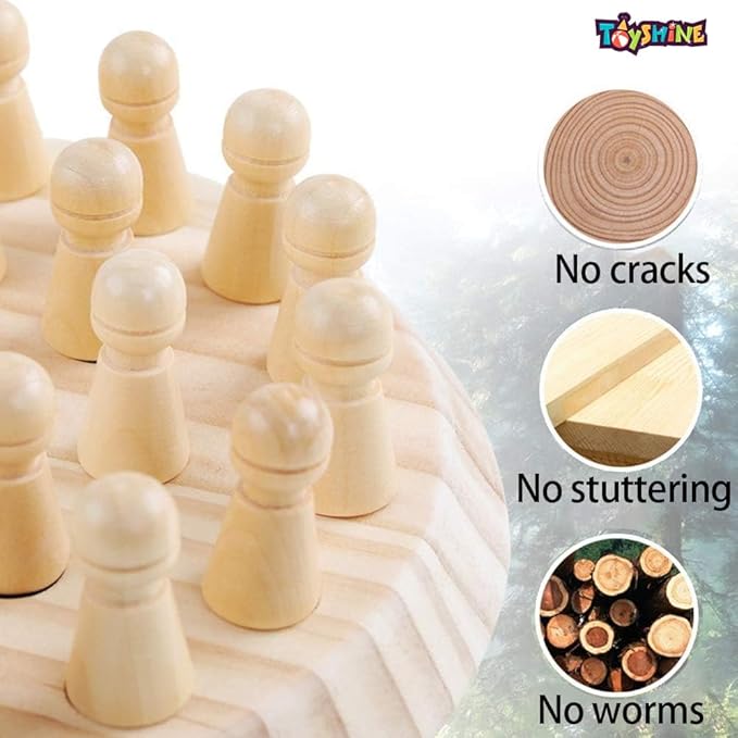 Wooden Memory Match Stick Chess Game Set, Funny Block Board Game Parent-Child Interaction Toy for Boys and Girls Age 3 and Up, Kids
