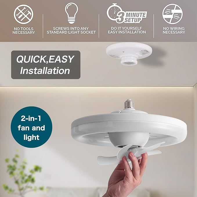 LED Ceiling Fan Light | Acrylic Ceiling Fan with Lights and Remote | 360 Rotation Ceiling Fan | Ventilateur LED Fan Light | 3 Speeds, 3 Colors LED Low Profile Fan | Oscillating Fan  With Remote , Timer & Adjustable Brightness
