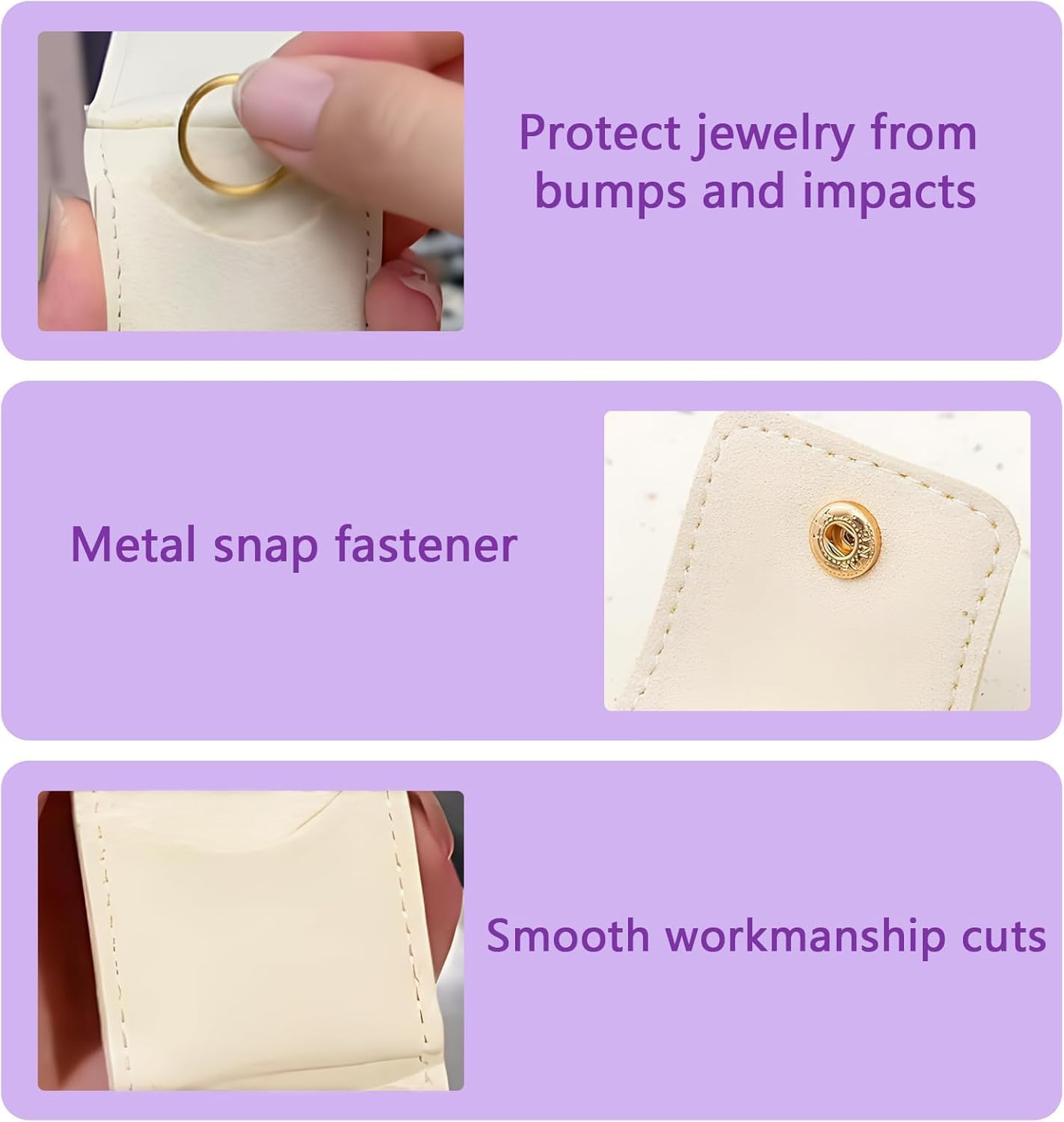 Mini Travel Jewelry Organizer Pouch | PU Leather Roll-Up Storage Bag for Earrings & Rings  (Set of 5)