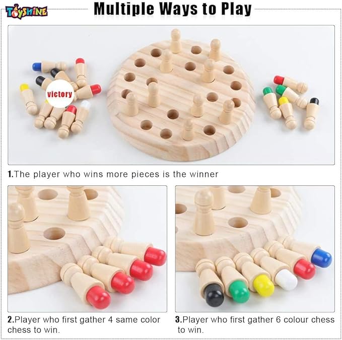 Wooden Memory Match Stick Chess Game Set, Funny Block Board Game Parent-Child Interaction Toy for Boys and Girls Age 3 and Up, Kids