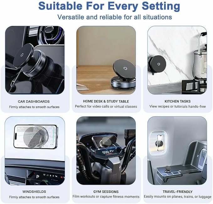 Vaccum Magnetic Car Phone Holder - Dashboard Mount (Anti-Fall)