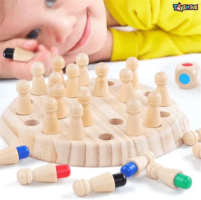 Wooden Memory Match Stick Chess Game Set, Funny Block Board Game Parent-Child Interaction Toy for Boys and Girls Age 3 and Up, Kids