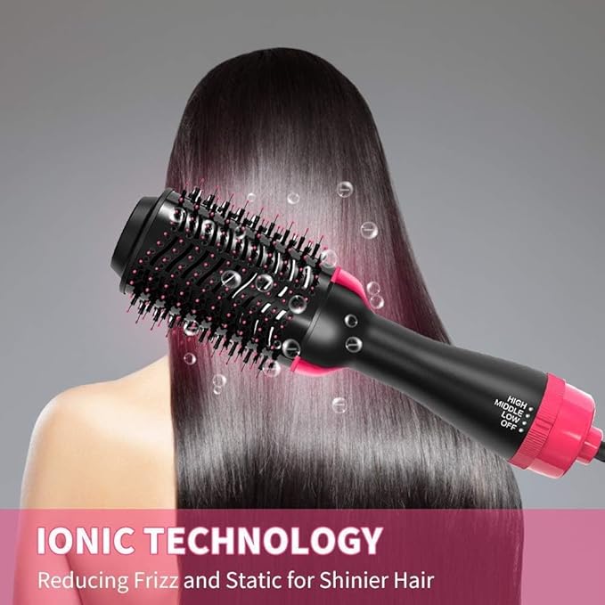 Professional 4-in-1 One-Step Hair Dryer & Volumizer Styler | Negative Ion Ceramic Hot Air Brush