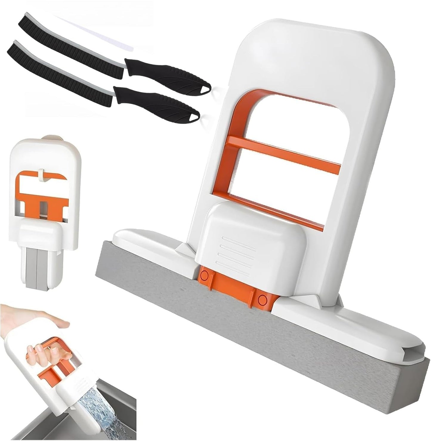 Shoppygo™ Mini Foldable Desktop Mop - Self-Squeeze Portable Handheld Mop with PVA Sponge Head for Kitchen, Bathroom, Glass, Windows & Car Cleaning