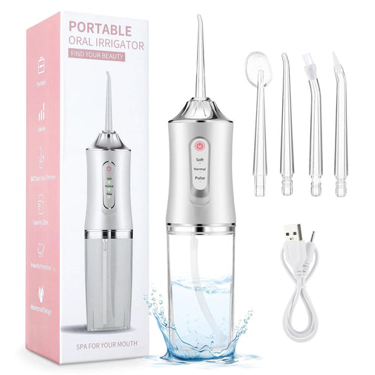 Cordless Oral Irrigator – 3 Cleaning Modes | 4 Jet Tips | IPX7 Waterproof | Rechargeable Teeth Cleaner