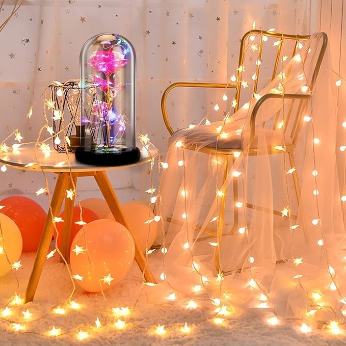 SHOPPYGO™ Enchanted Galaxy Rose & Golden Butterfly – LED Everlasting Flower in Deluxe Gift Box