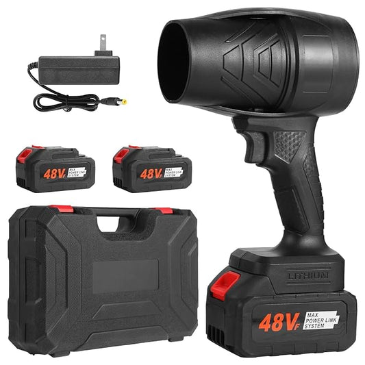 48V Heavy Duty Cordless Jet Fan Blower - Portable Turbo Car Dryer & Multifunctional Home/Garden Air Duster