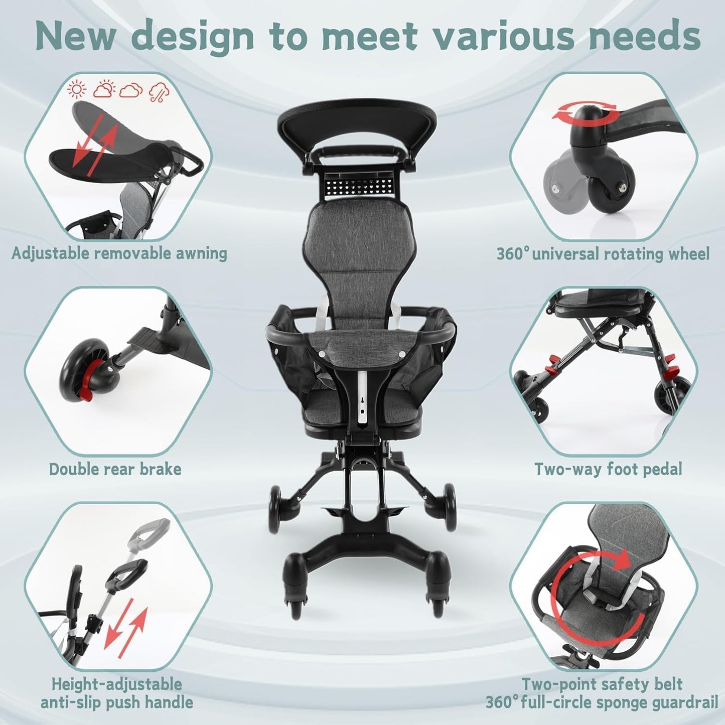 SHOPPYGO™ Foldable Baby Stroller / Pram (0–3 Years)  Lightweight • Safe • Travel-Friendly • For Boys & Girls