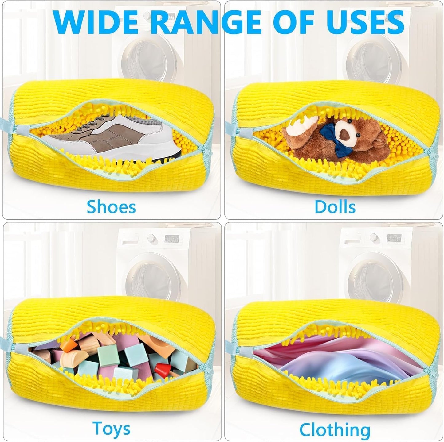 Premium Shoe Washing Bag for Washing Machine - with Deep Clean Fluffy Fibers