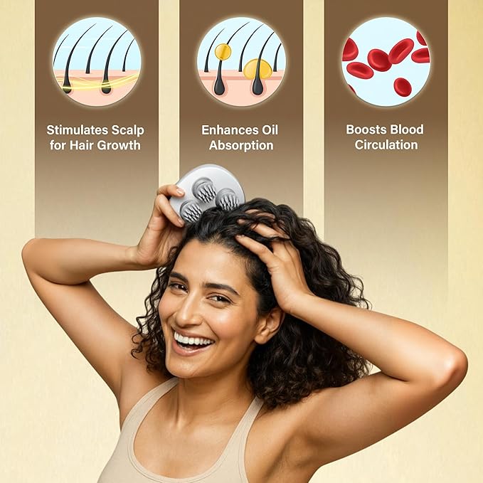 Electric Scalp Massager – Cordless USB Rechargeable Head & Body Massager with 3 Intensity Levels