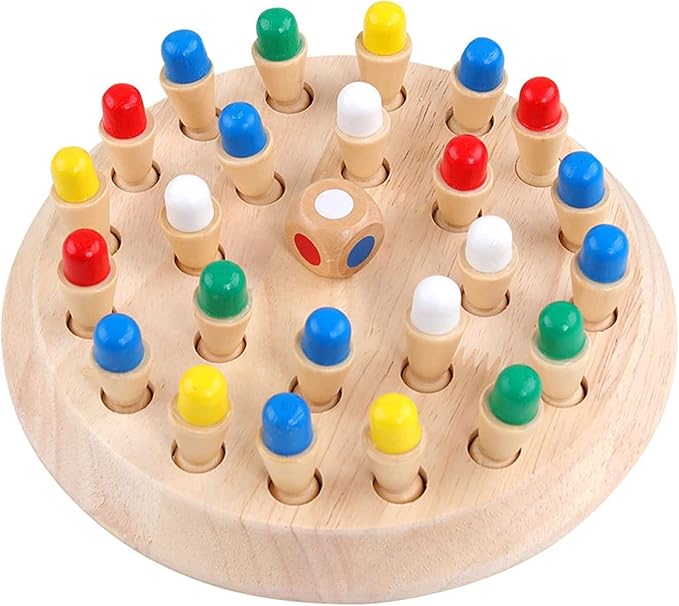 Wooden Memory Match Stick Chess Game Set, Funny Block Board Game Parent-Child Interaction Toy for Boys and Girls Age 3 and Up, Kids