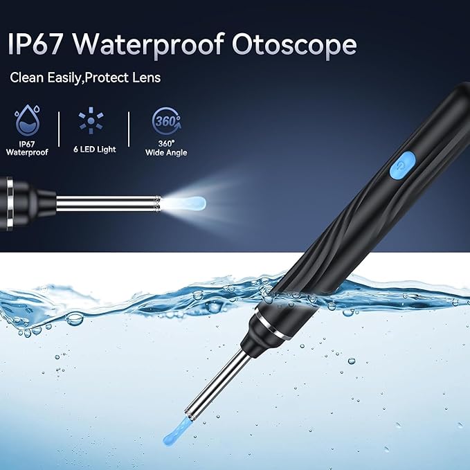 Visible Wireless Ear Cleaner - 1296P HD Ear Camera Kit with 6 LED Lights for iPhone & Android