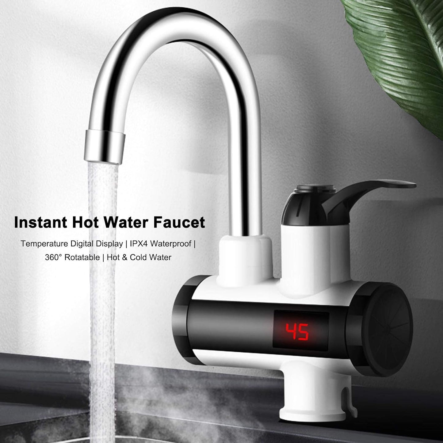 Instant Electric Heating Water Faucet – 3-Second Hot Water (Digital Display & Shock-Proof)