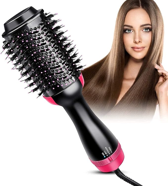 Professional 4-in-1 One-Step Hair Dryer & Volumizer Styler | Negative Ion Ceramic Hot Air Brush