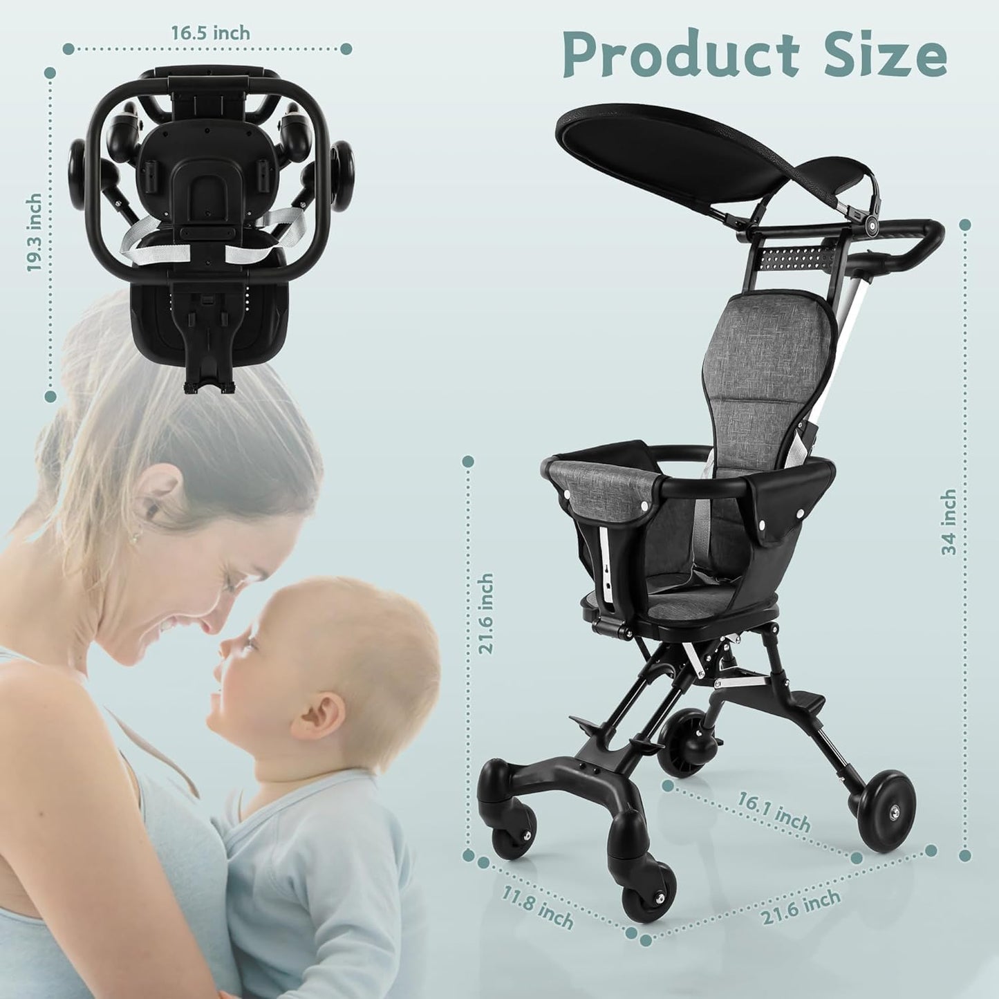 SHOPPYGO™ Foldable Baby Stroller / Pram (0–3 Years)  Lightweight • Safe • Travel-Friendly • For Boys & Girls