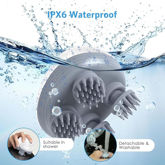 Electric Scalp Massager – Cordless USB Rechargeable Head & Body Massager with 3 Intensity Levels