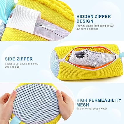 Premium Shoe Washing Bag for Washing Machine - with Deep Clean Fluffy Fibers