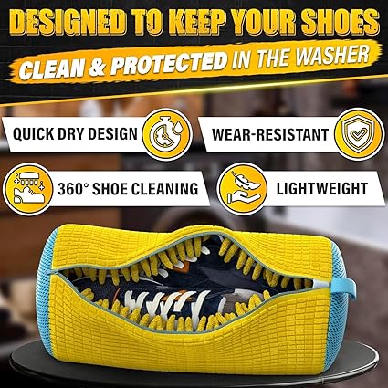 Premium Shoe Washing Bag for Washing Machine - with Deep Clean Fluffy Fibers