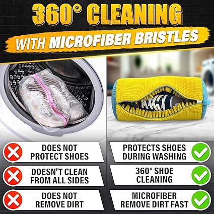 Premium Shoe Washing Bag for Washing Machine - with Deep Clean Fluffy Fibers