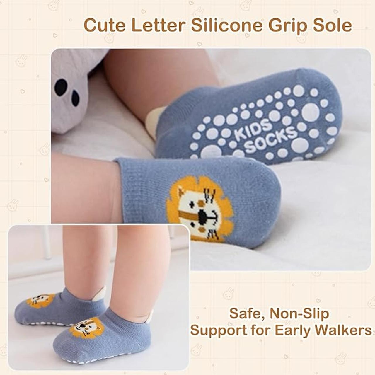 Baby Anti Slip Socks Set – Cute Cotton Cartoon Non-Skid Socks for Kids & Infants [Pack of 5]